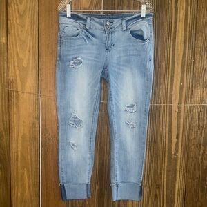 Almost Famous Blue Skinny Distressed Jeans